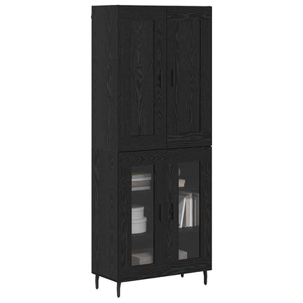 Highboard 2 pcs Sort eg Konstrueret træ