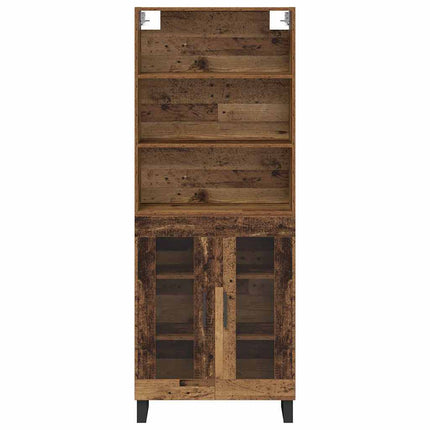 Highboard 2 pcs Gammelt træ Konstrueret træ