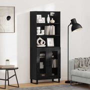 Highboard 2 pcs Sort eg Konstrueret træ