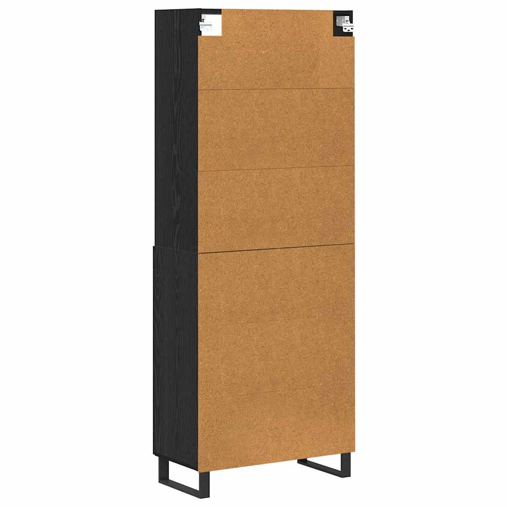 Highboard 2 pcs Sort eg Konstrueret træ