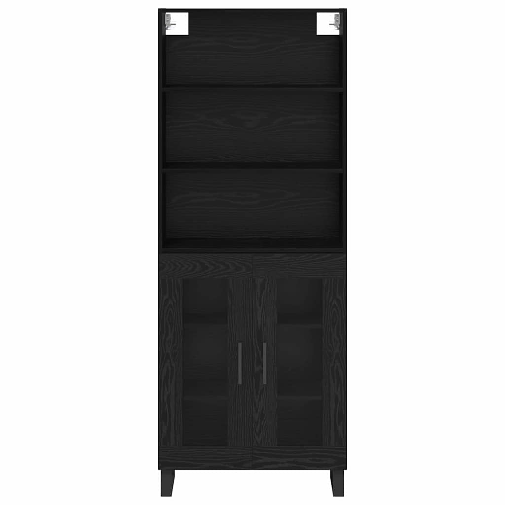 Highboard 2 pcs Sort eg Konstrueret træ