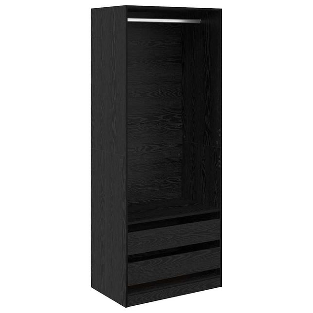 Garderobeskab Sort eg 80 x 50 x 200 cm Konstrueret træ