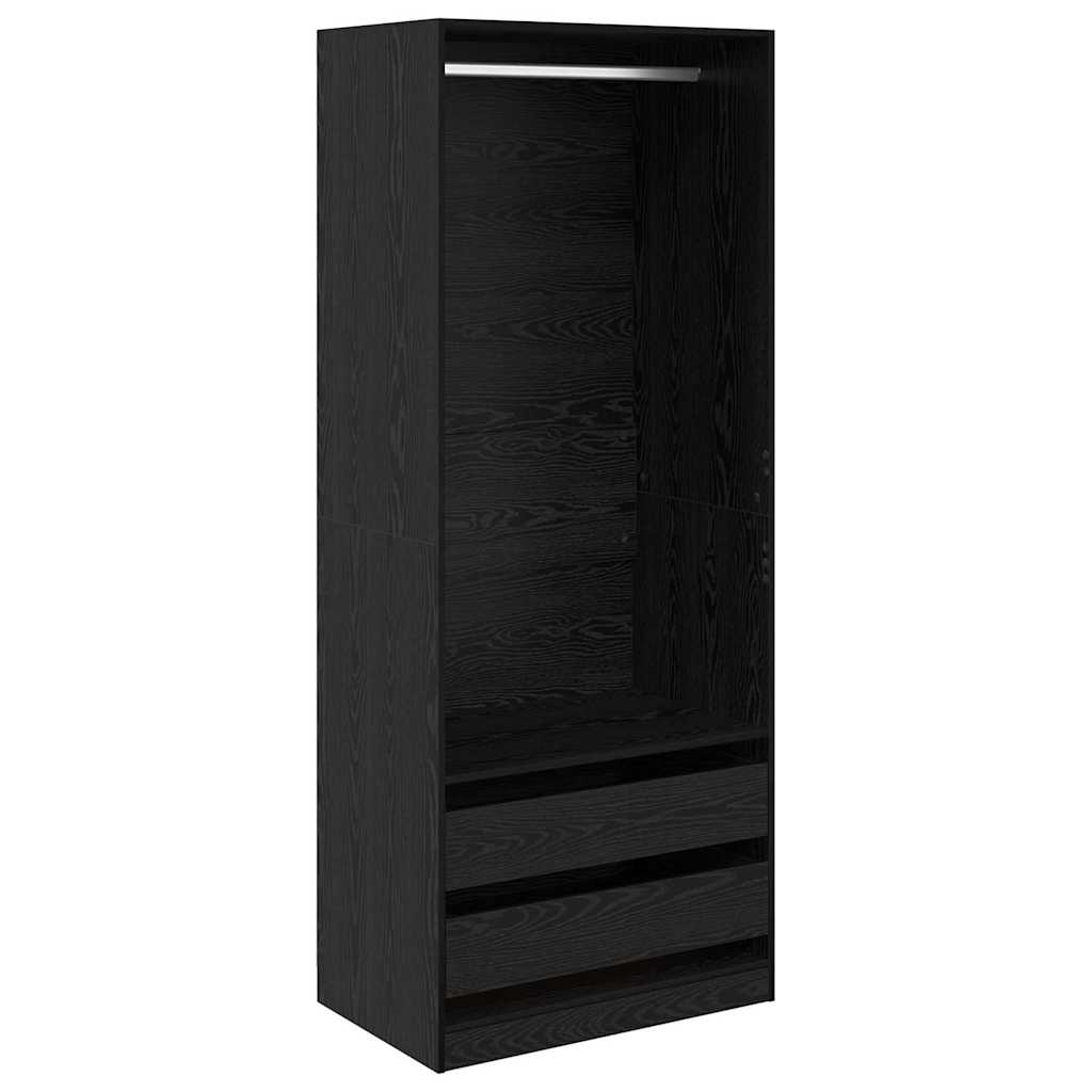 Garderobeskab Sort eg 80 x 50 x 200 cm Konstrueret træ