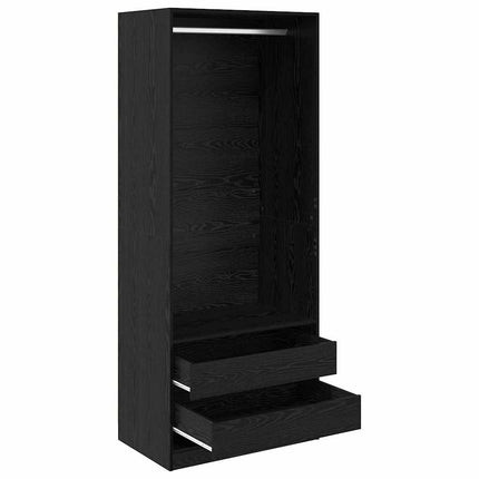 Garderobeskab Sort eg 80 x 50 x 200 cm Konstrueret træ