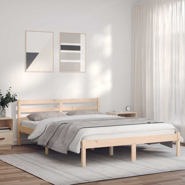 Sengestel Naturfarvet 208,5 x 157,5 x 69,5 cm Massivt fyrretræ