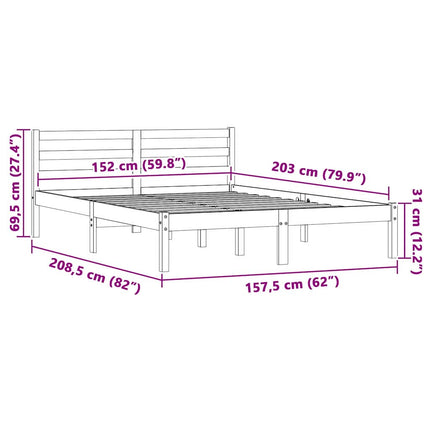 Sengestel Naturfarvet 208,5 x 157,5 x 69,5 cm Massivt fyrretræ