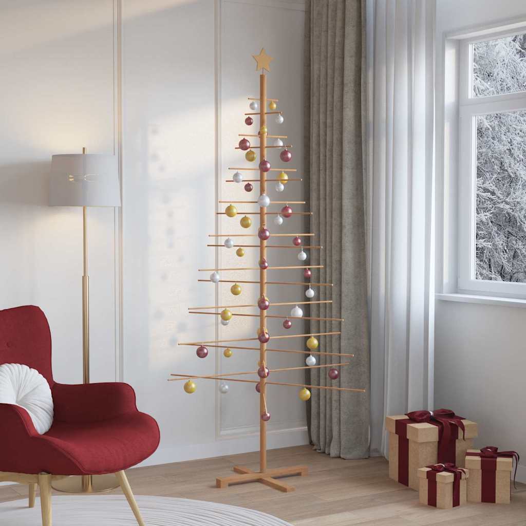 Træ juletræ med stativ Brun 210 cm Bambus