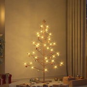 Træ juletræ med stativ Brun 150 cm Massivt fyrretræ