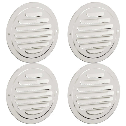 Luftventilationsdæk 4 pcs Sølv 80 mm Rustfrit stål