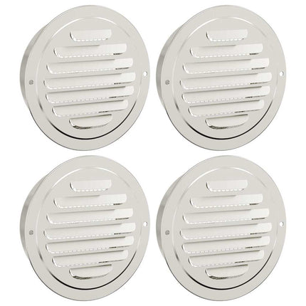 Luftventilationsdæk 4 pcs Sølv 125 mm Rustfrit stål