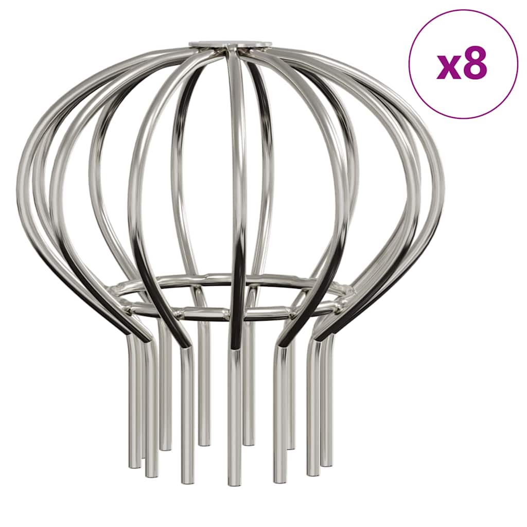 Tagrende bladbeskytter 8 pcs Sølv 75 mm Rustfrit stål