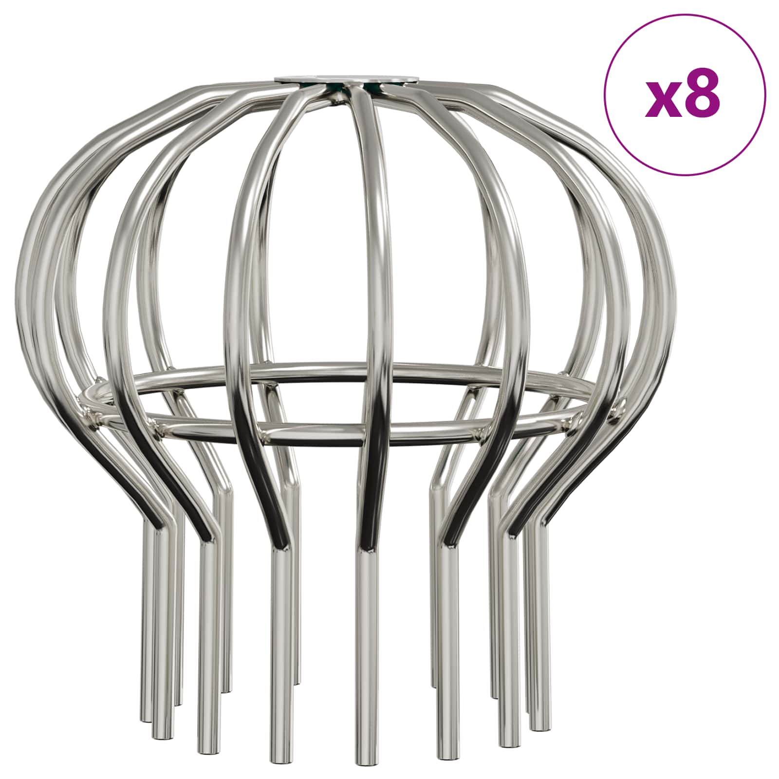 Tagrende bladbeskytter 8 pcs Sølv 110 mm Rustfrit stål