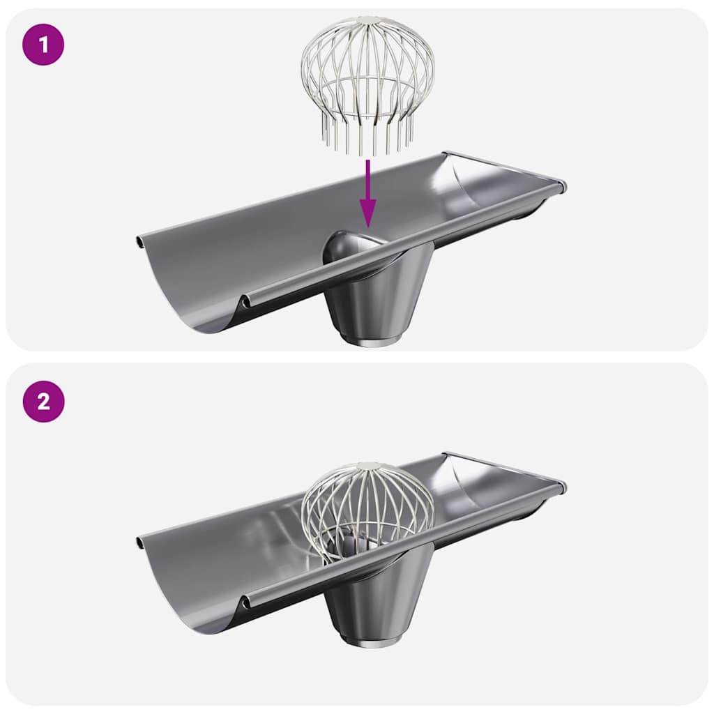 Tagrende bladbeskytter 8 pcs Sølv 160 mm Rustfrit stål