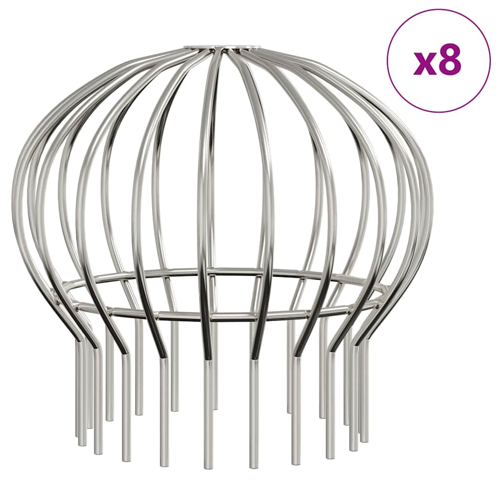 Tagrende bladbeskytter 8 pcs Sølv 160 mm Rustfrit stål