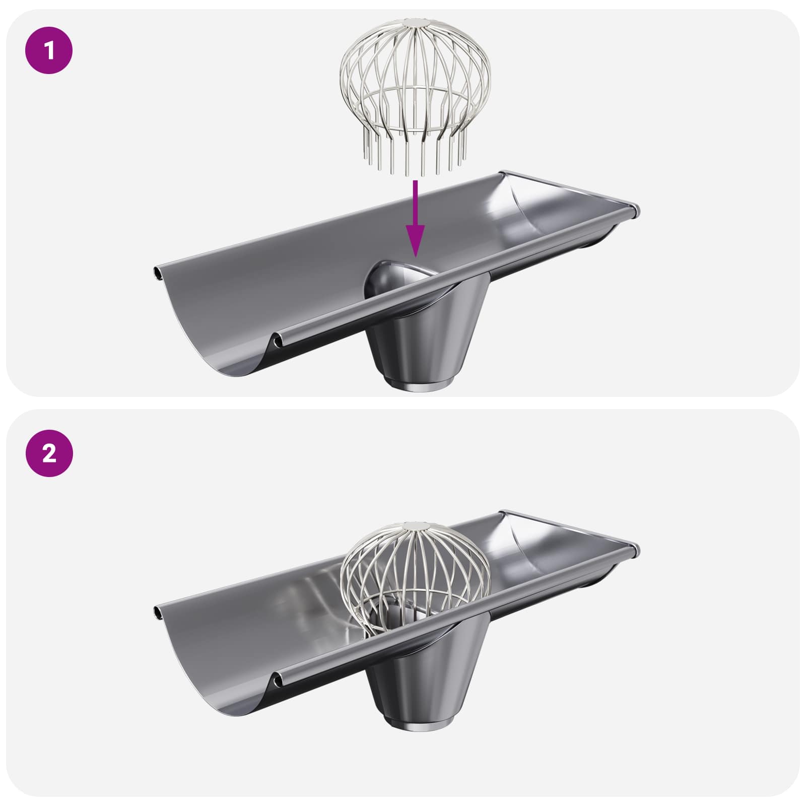 Tagrende bladbeskytter 8 pcs Sølv 200 mm Rustfrit stål