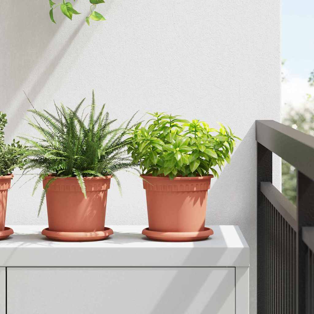 Rund Blomsterpotte 6 pcs Mursten Rød Ø 15 x 12 cm Plastik