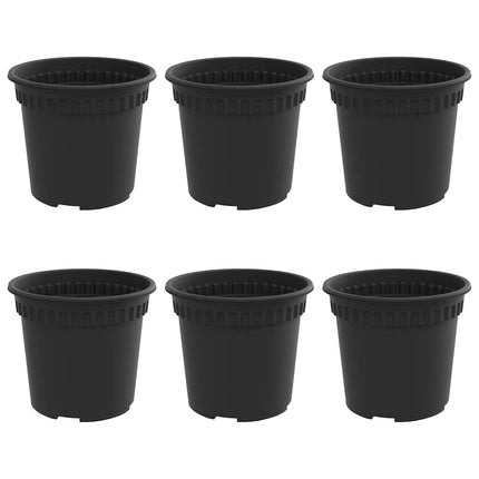 Rund Blomsterpotte 6 stk. Sort Ø 15 x 12 cm Plastik