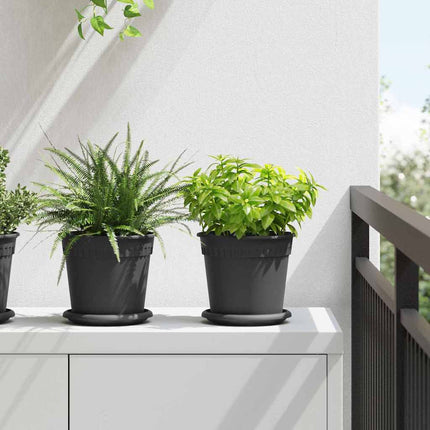 Rund Blomsterpotte 6 pcs Sort Ø 17 x 14 cm Plastik