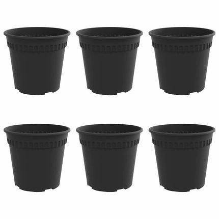 Rund Blomsterpotte 6 pcs Sort Ø 19 x 16 cm Plastik