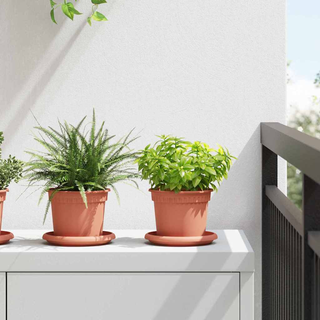 Rund Blomsterpotte 24 pcs Mursten Rød Ø 12,5 x 10 cm Plastik
