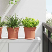 Rund Blomsterpotte 24 pcs Mursten Rød Ø 19 x 16 cm Plastik