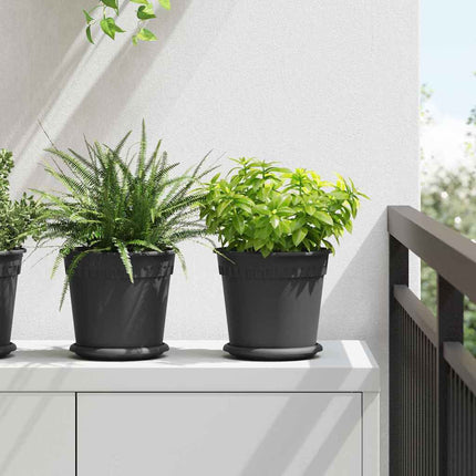 Rund Blomsterpotte 24 pcs Sort Ø 19 x 16 cm Plastik