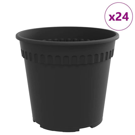 Rund Blomsterpotte 24 pcs Sort Ø 19 x 16 cm Plastik