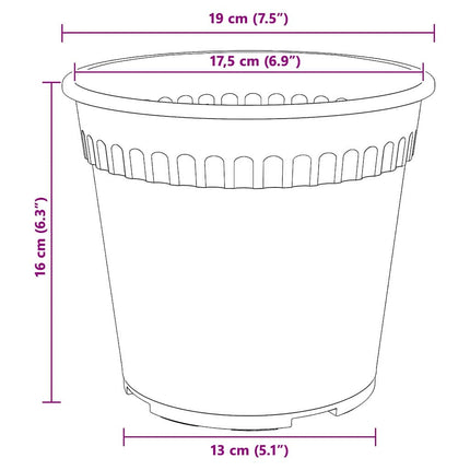Rund Blomsterpotte 24 pcs Sort Ø 19 x 16 cm Plastik