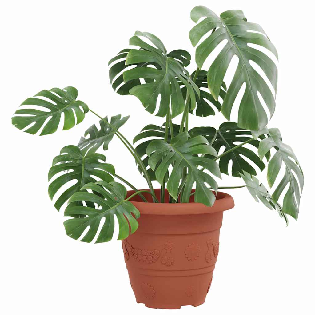 Rund Blomsterpotte 6 pcs Mursten Rød Ø 22 x 18 cm Plastik