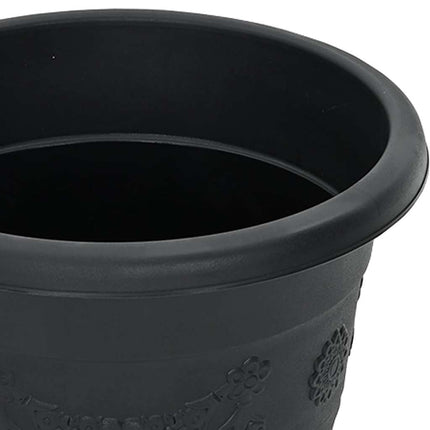 Rund Blomsterpotte 6 pcs Sort Ø 30 x 25 cm Plastik