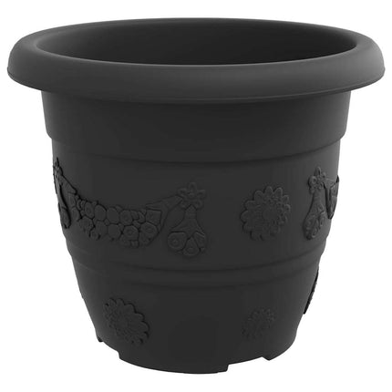Rund Blomsterpotte 6 pcs Sort Ø 30 x 25 cm Plastik