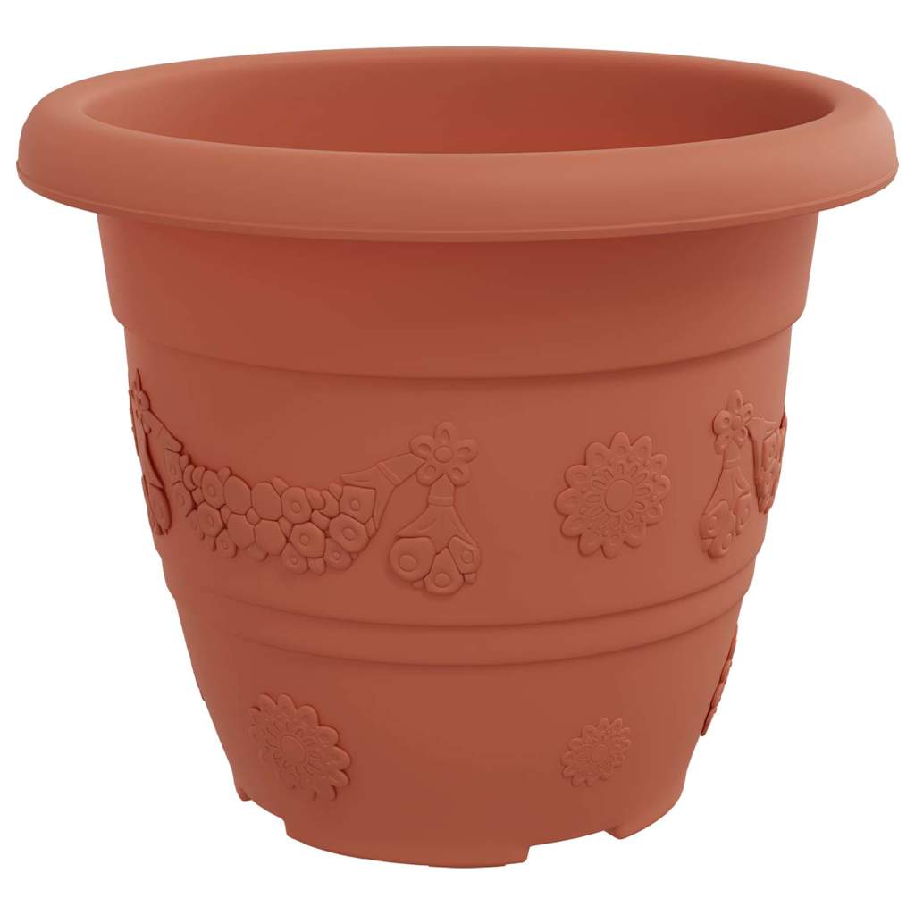 Rund Blomsterpotte 24 pcs Mursten Rød Ø 22 x 18 cm Plastik