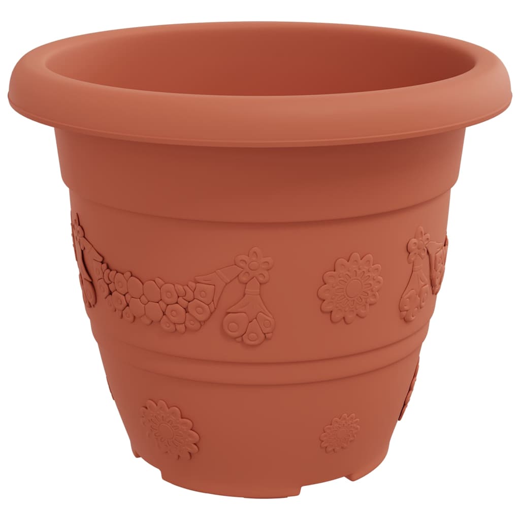 Rund Blomsterpotte 24 pcs Mursten Rød Ø 26 x 21.5 cm Plastik