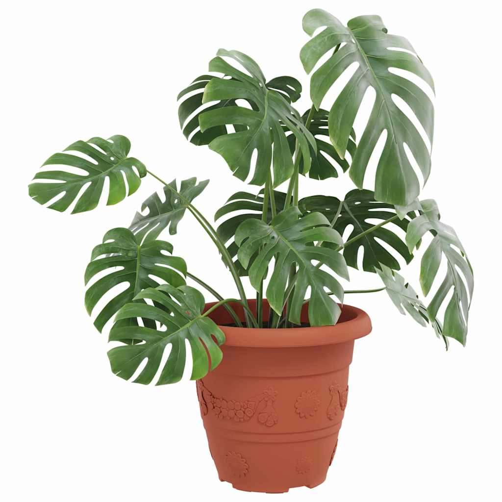 Rund Blomsterpotte 24 pcs Mursten Rød Ø 26 x 21.5 cm Plastik