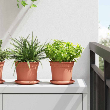 Rund Blomsterbakke 6 pcs Mursten Rød Ø 14 x 2 cm Plastik