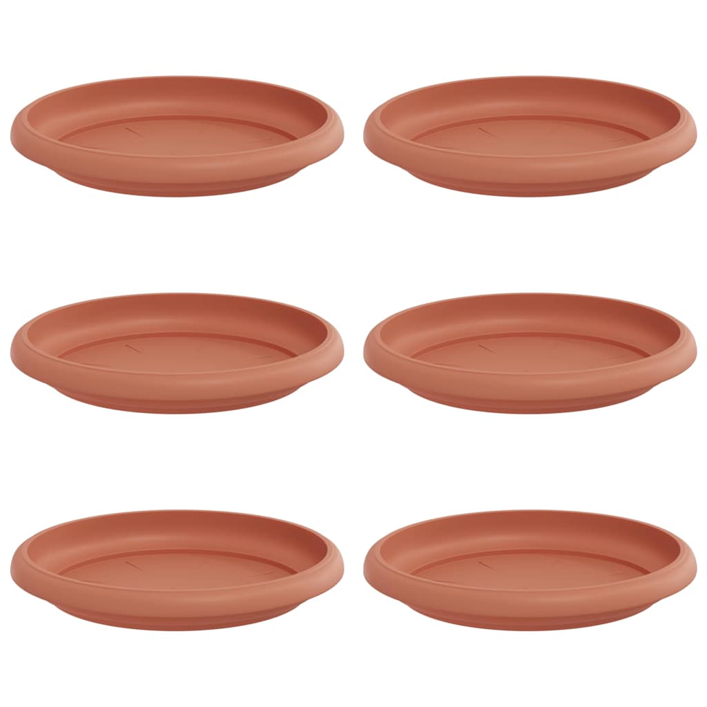Rund Blomsterbakke 6 pcs Mursten Rød Ø 14 x 2 cm Plastik