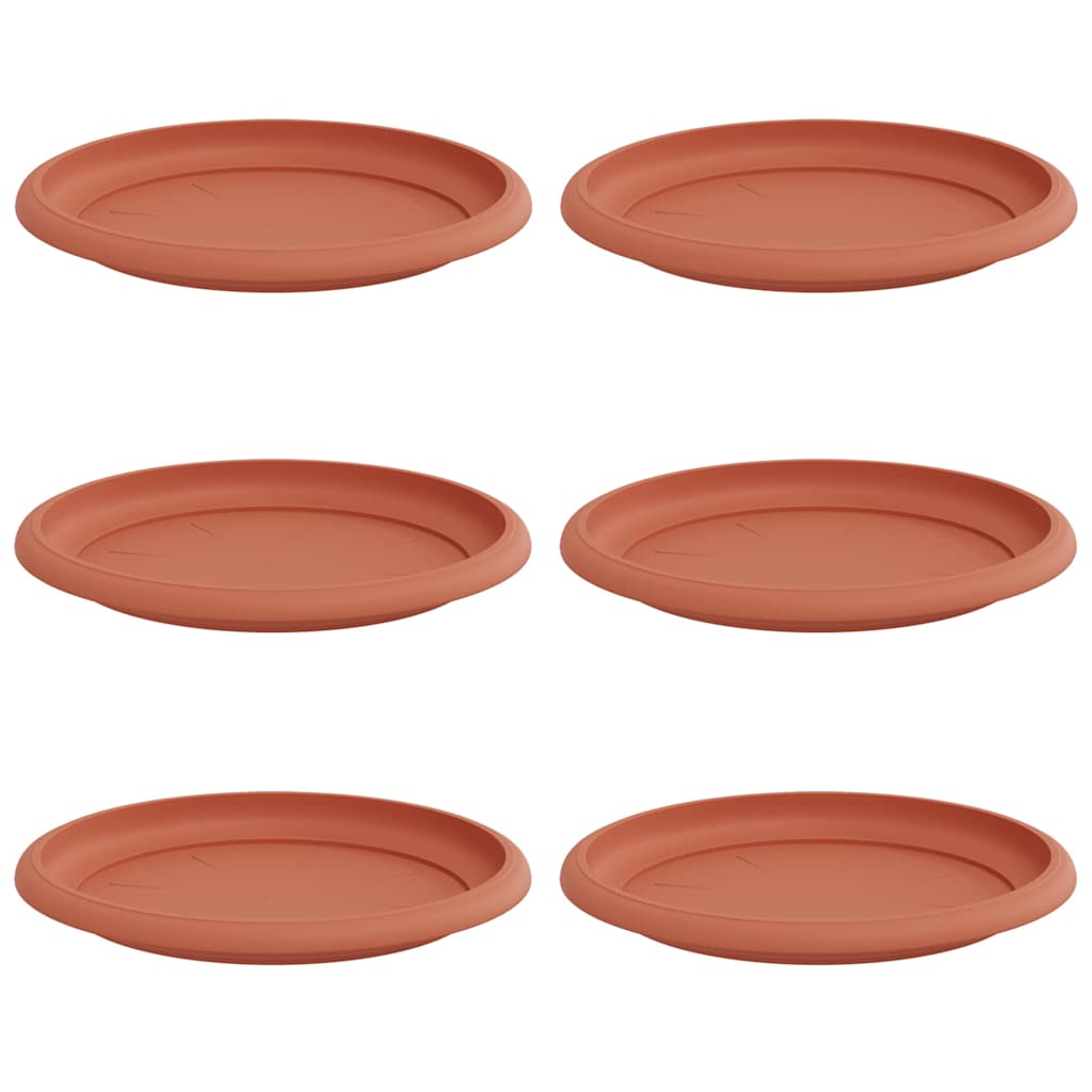 Rund Blomsterbakke 6 pcs Mursten Rød Ø 17,5 x 2 cm Plastik