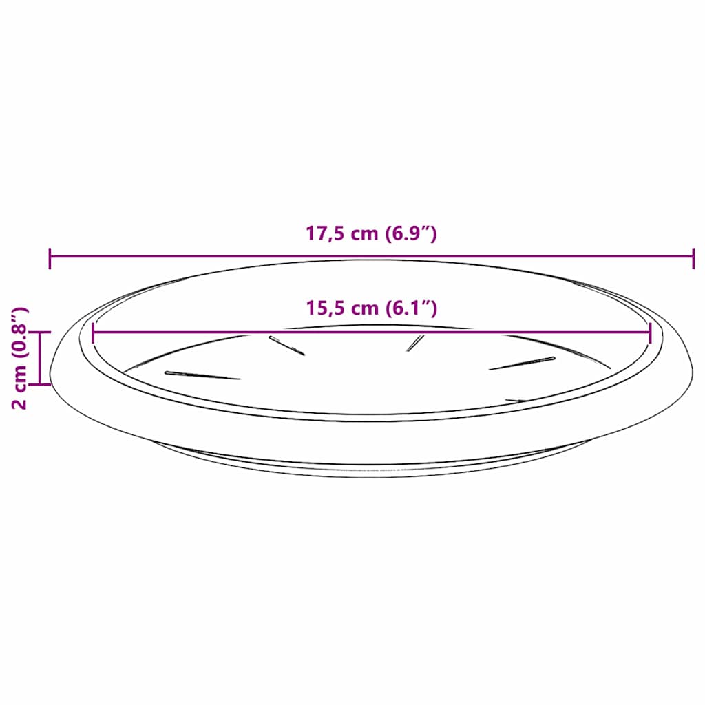 Rund Blomsterbakke 6 pcs Mursten Rød Ø 17,5 x 2 cm Plastik