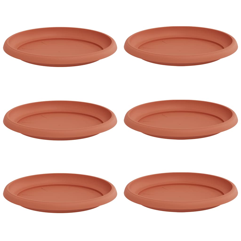 Rund Blomsterbakke 6 pcs Mursten Rød Ø 21,5 x 2,5 cm Plastik