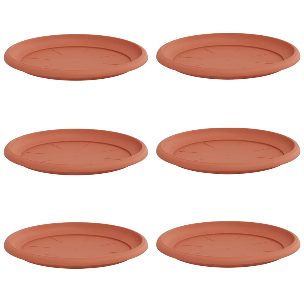 Rund Blomsterbakke 6 pcs Mursten Rød Ø 27 x 2,5 cm Plastik