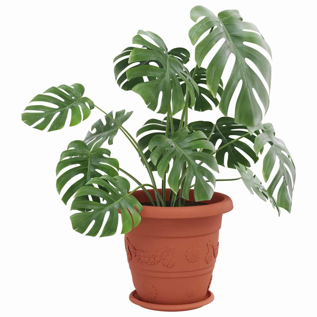 Rund Blomsterbakke 6 pcs Mursten Rød Ø 27 x 2,5 cm Plastik