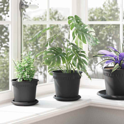 Rund Blomsterbakke 6 pcs Sort Ø 15,5 x 2 cm Plastik