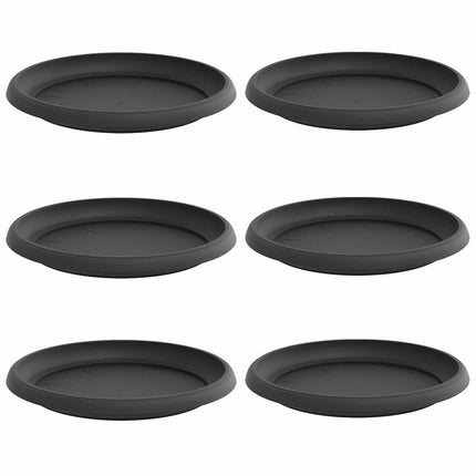 Rund Blomsterbakke 6 pcs Sort Ø 14 x 2 cm Plastik