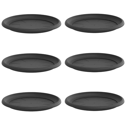 Rund Blomsterbakke 6 pcs Sort Ø 14 x 2 cm Plastik