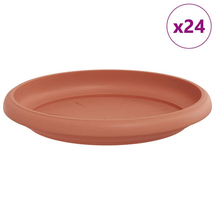 Rund Blomsterbakke 24 stk. Mursten Rød Ø 14 x 2 cm Plastik