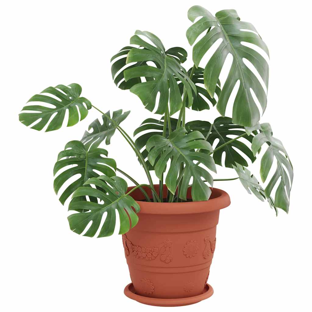 Rund Blomsterbakke 24 pcs Mursten Rød Ø 14 x 2 cm Plastik