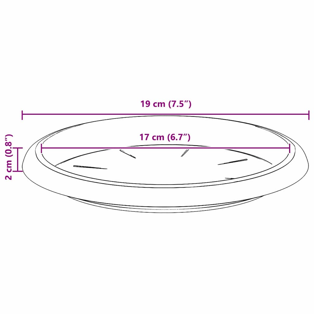 Rund Blomsterbakke 24 pcs Mursten Rød Ø 14 x 2 cm Plastik