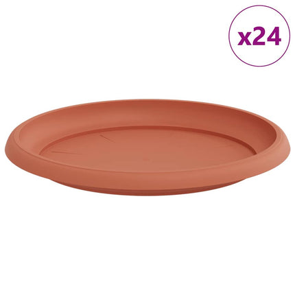 Rund Blomsterbakke 24 stk. Mursten Rød Ø 23,5 x 2,5 cm Plastik