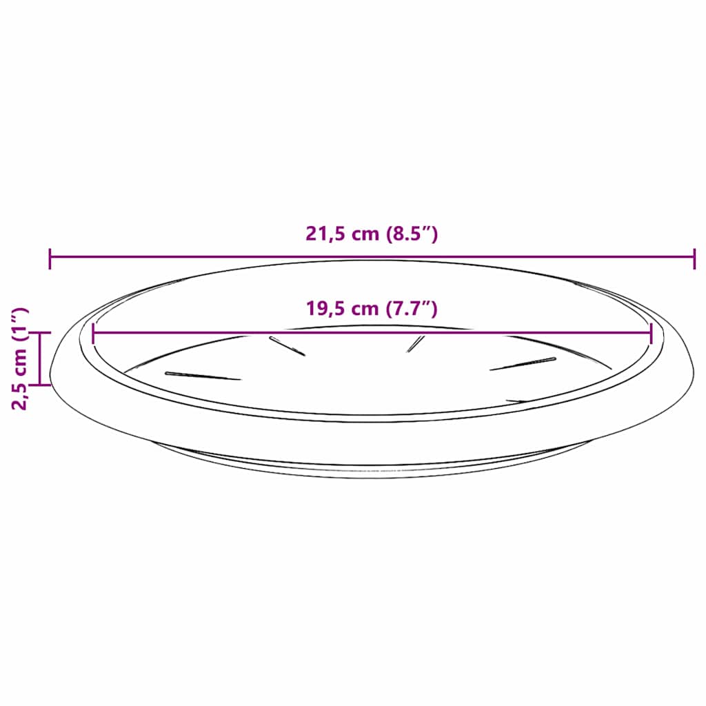 Rund Blomsterbakke 24 pcs Sort Ø 21,5 x 2,5 cm Plastik