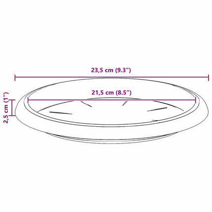 Rund Blomsterbakke 24 stk. Sort Ø 23,5 x 2,5 cm Plastik